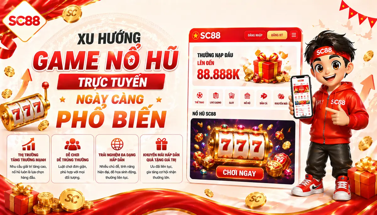 Xu hướng game nổ hũ trực tuyến ngày càng phổ biến