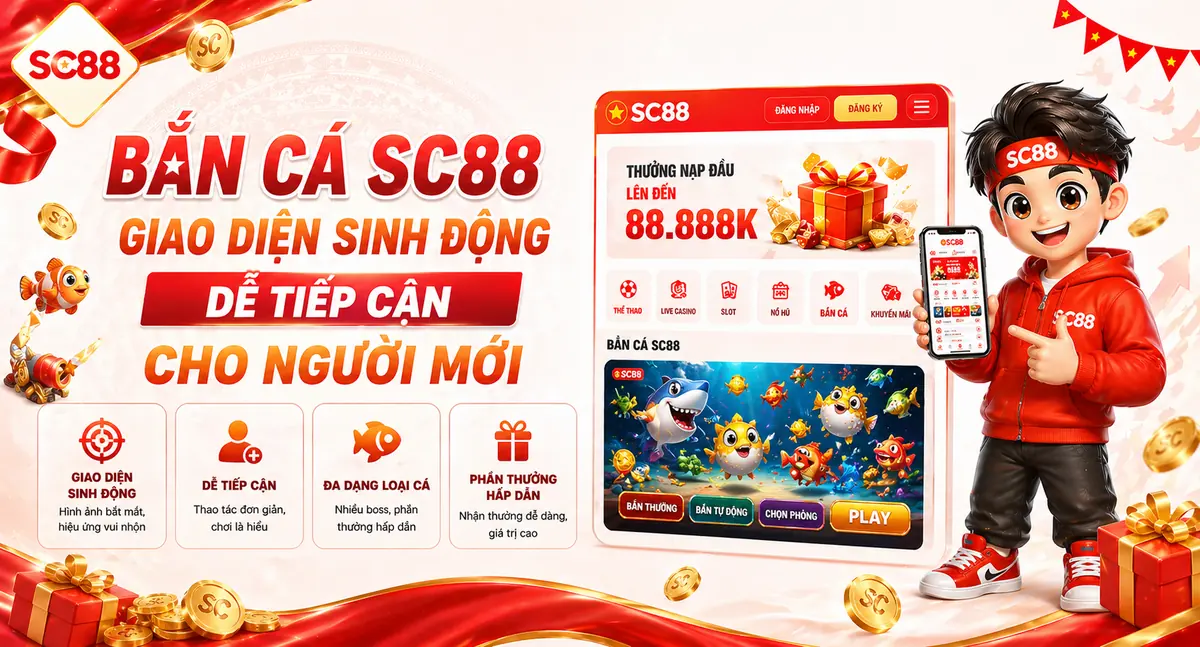 Bắn cá sc88 giao diện sinh động dễ tiếp cận cho người mới