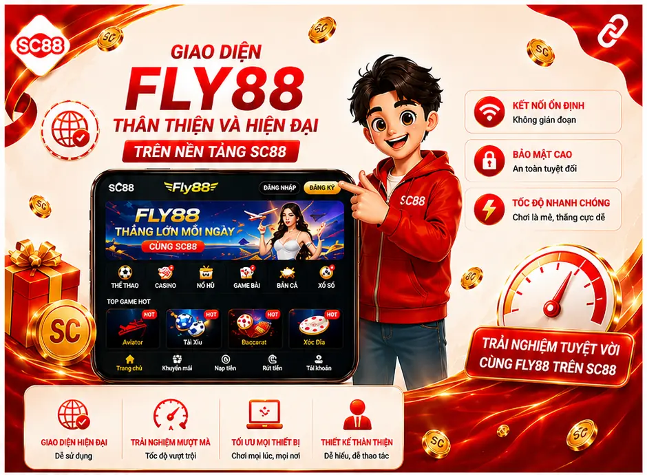 Giao diện Fly88 thân thiện và hiện đại trên nền tảng SC88